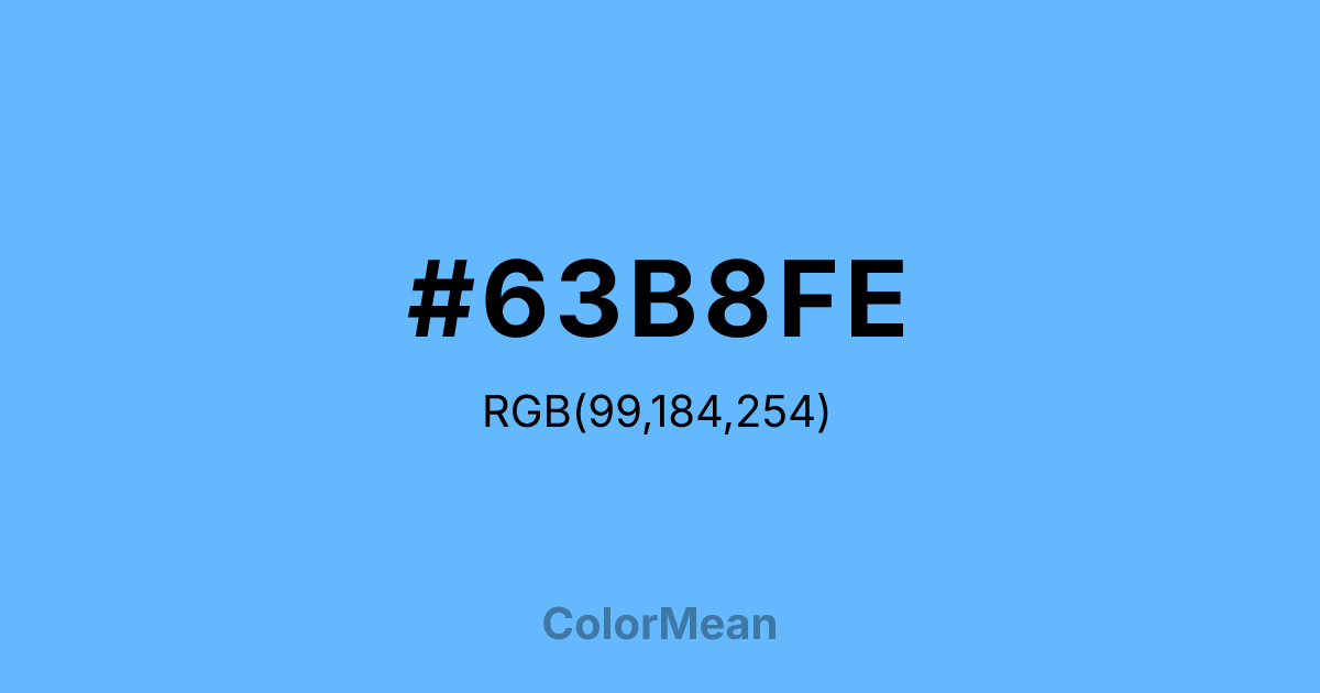Color swatch image showing #63B8FE with RGB(99,184,254) values