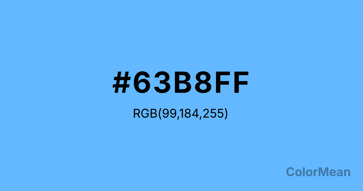 Color swatch image showing Steel Blue 1 (#63B8FF) with RGB(99,184,255) values