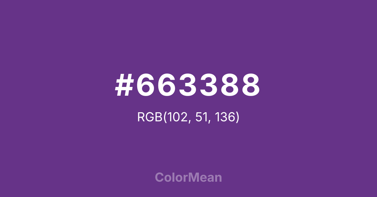 Color swatch image showing #663388 with RGB(102,51,136) values