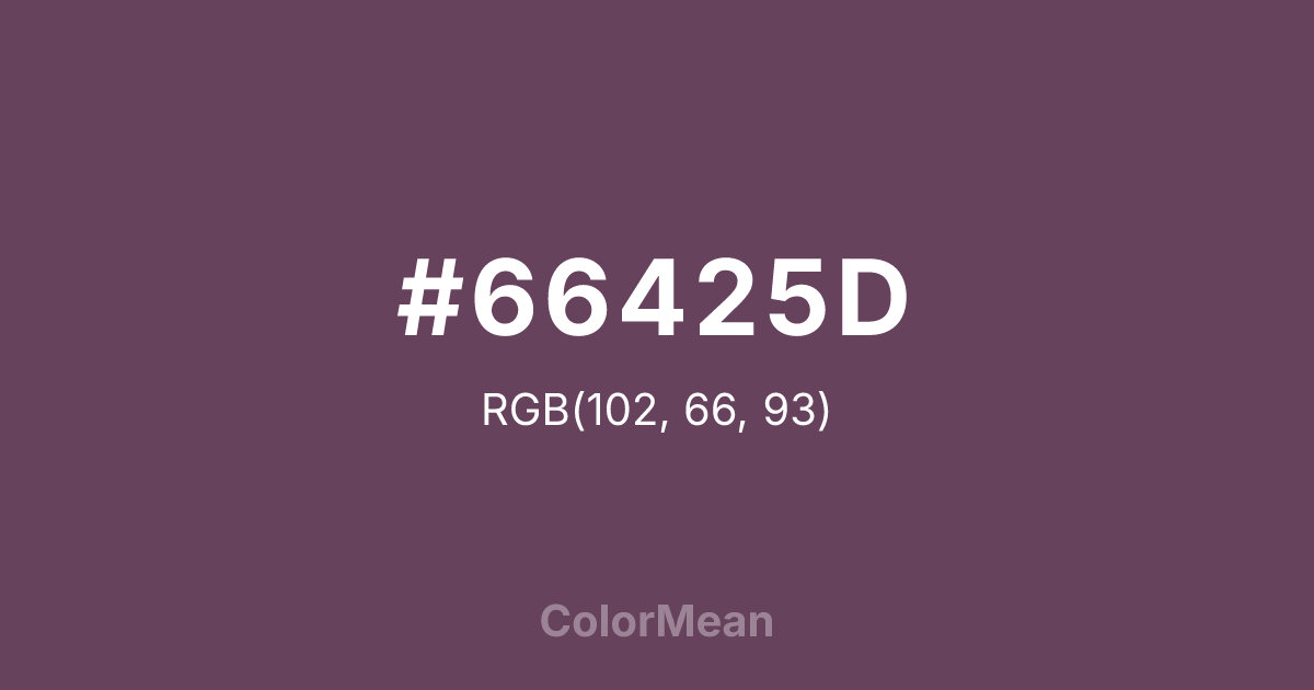 Color swatch image showing #66425D with RGB(102,66,93) values