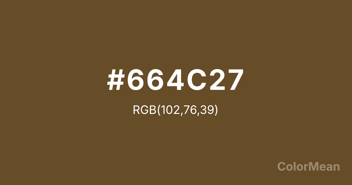 Color swatch image showing #664C27 with RGB(102,76,39) values