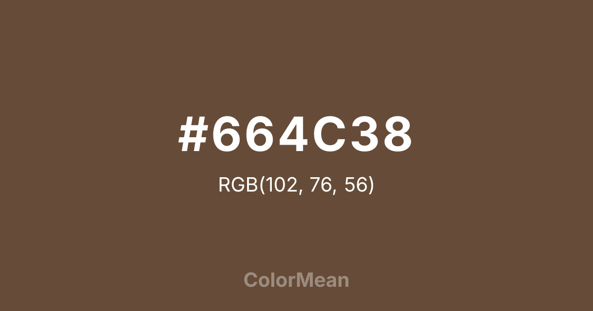 Color swatch image showing #664C38 with RGB(102,76,56) values