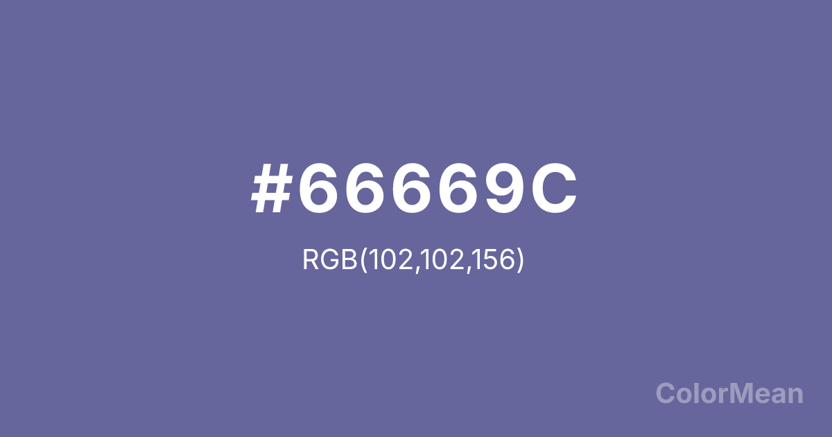 Color swatch image showing #66669C with RGB(102,102,156) values