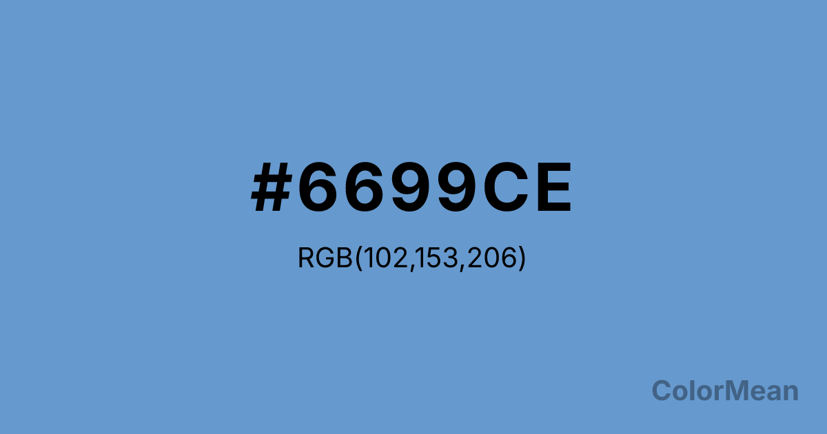 Color swatch image showing #6699CE with RGB(102,153,206) values