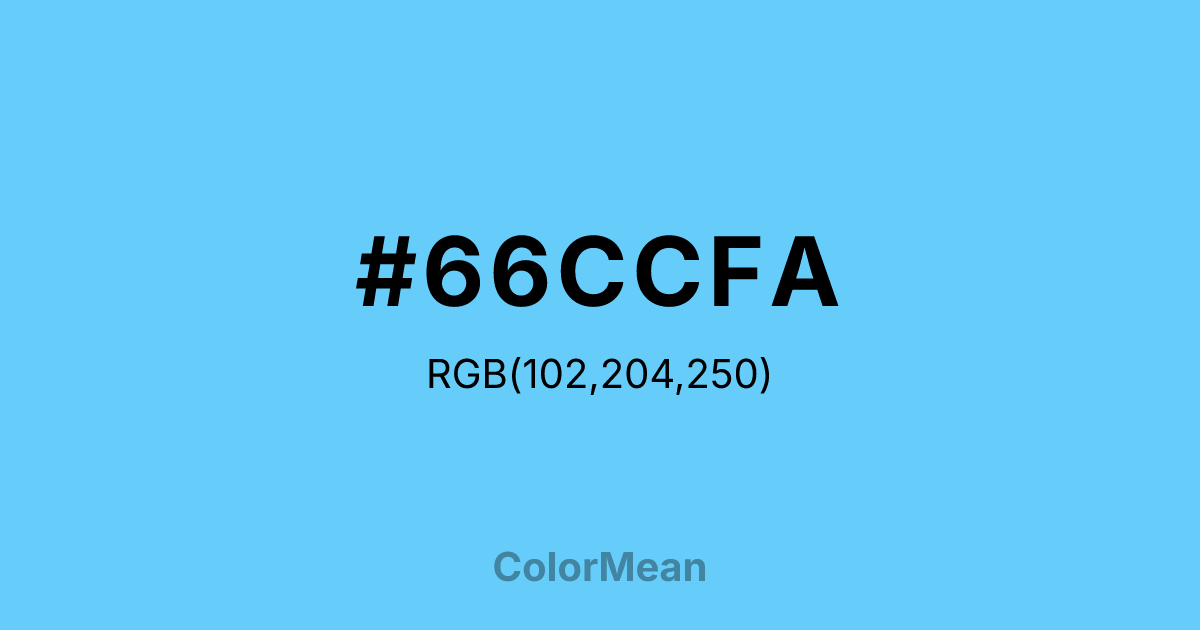 Color swatch image showing #66CCFA with RGB(102,204,250) values