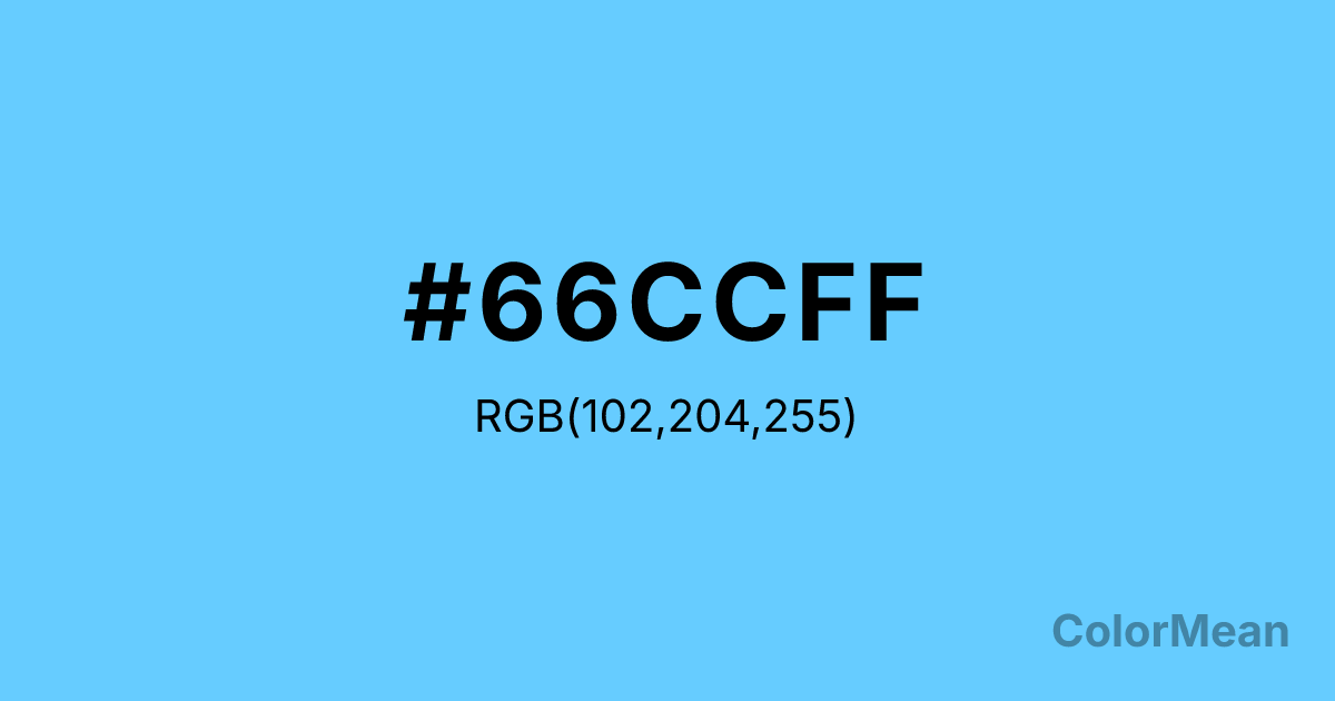 Color swatch image showing #66CCFF with RGB(102,204,255) values