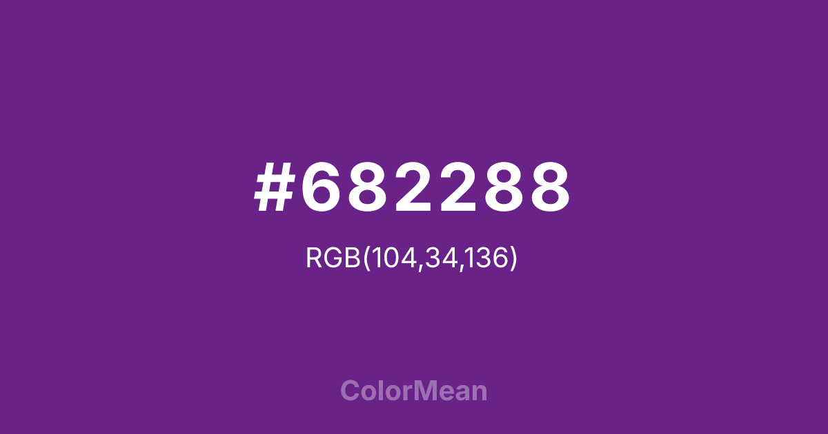 Color swatch image showing #682288 with RGB(104,34,136) values