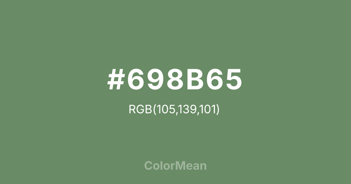 Color swatch image showing #698B65 with RGB(105,139,101) values