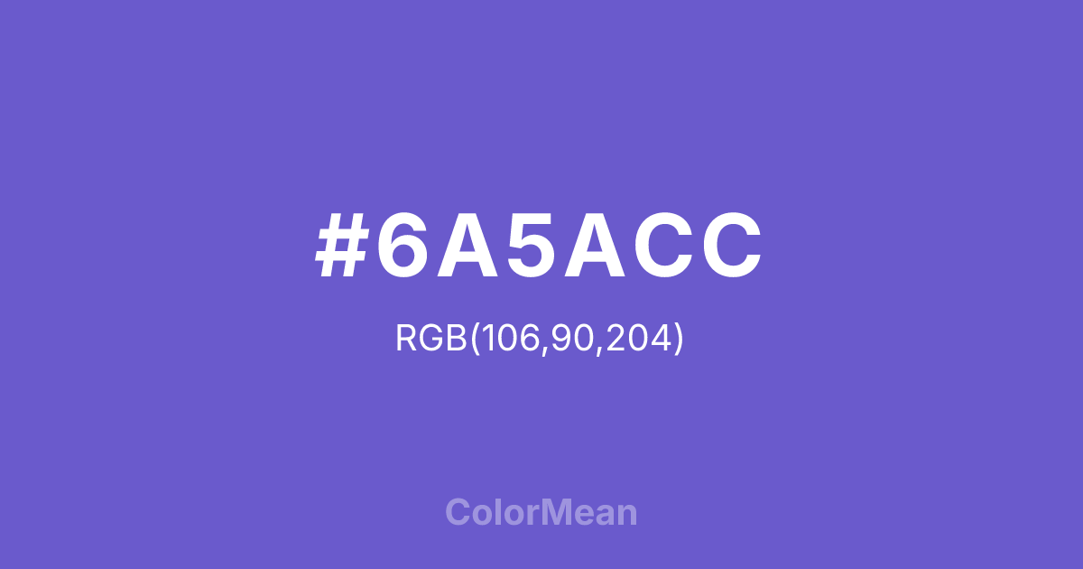 Color swatch image showing #6A5ACC with RGB(106,90,204) values