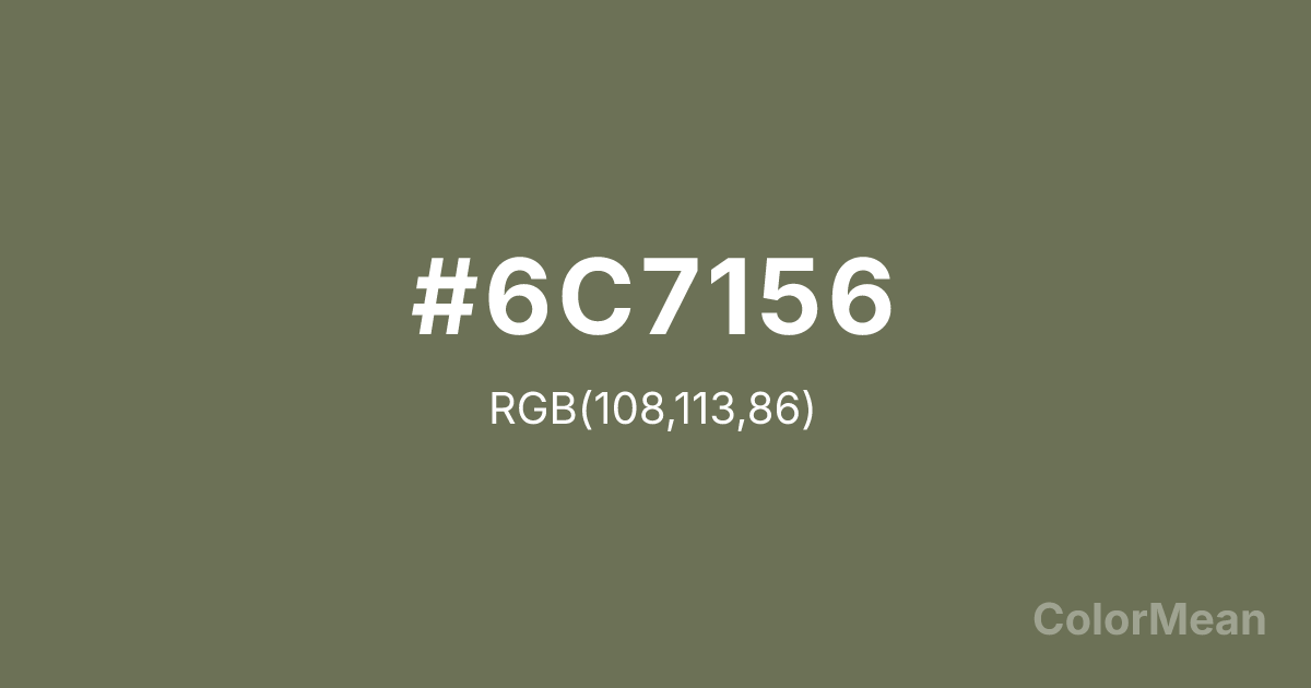 Color swatch image showing Reed Green (#6C7156) with RGB(108,113,86) values