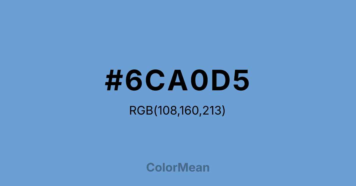 Color swatch image showing #6CA0D5 with RGB(108,160,213) values