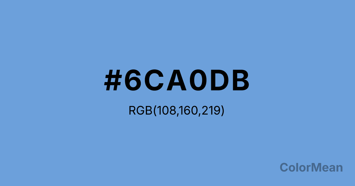 Color swatch image showing #6CA0DB with RGB(108,160,219) values