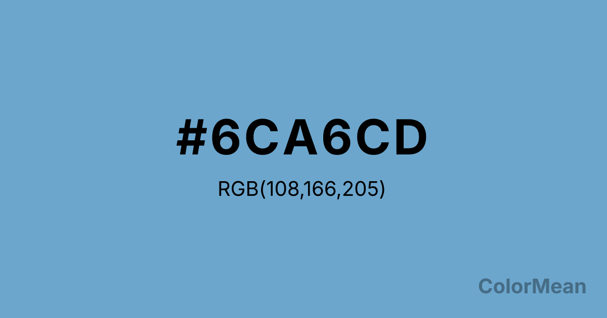 Color swatch image showing Sky Blue 3 (#6CA6CD) with RGB(108,166,205) values
