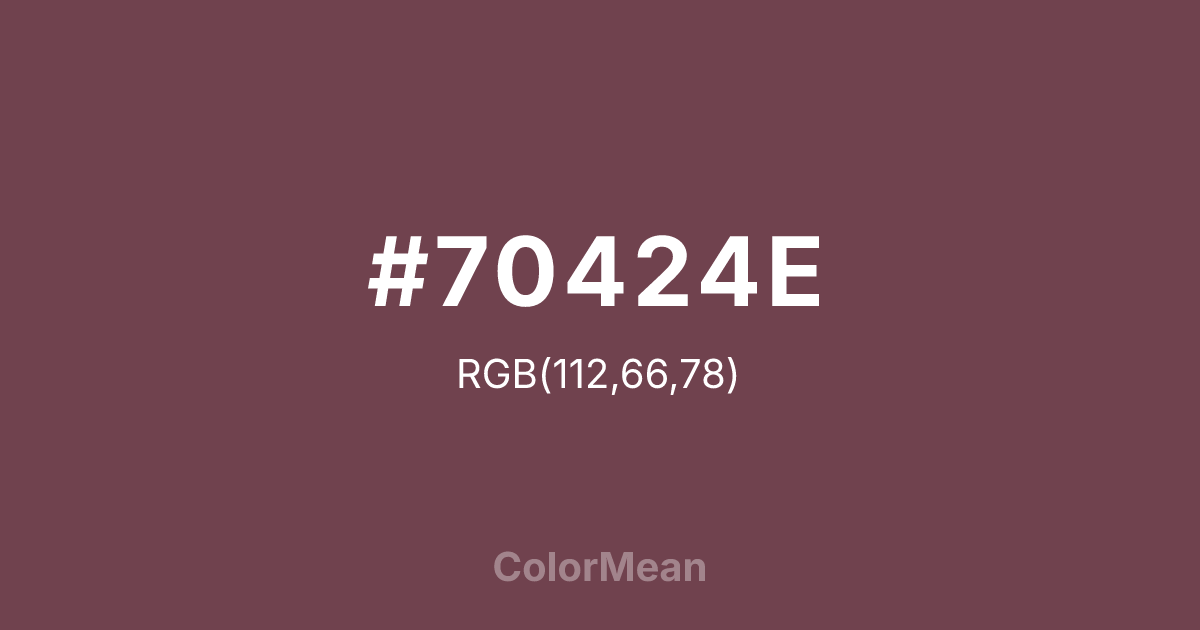 Color swatch image showing #70424E with RGB(112,66,78) values