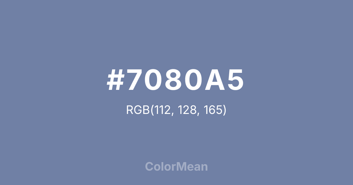 Color swatch image showing #7080A5 with RGB(112,128,165) values