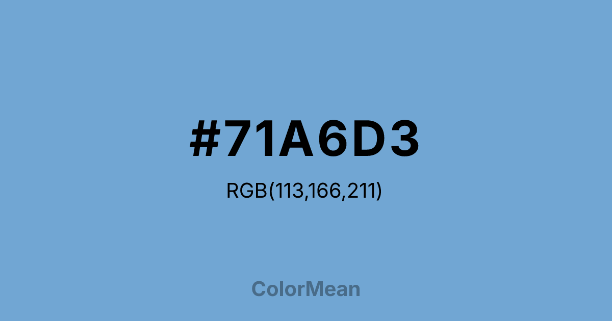 Color swatch image showing #71A6D3 with RGB(113,166,211) values