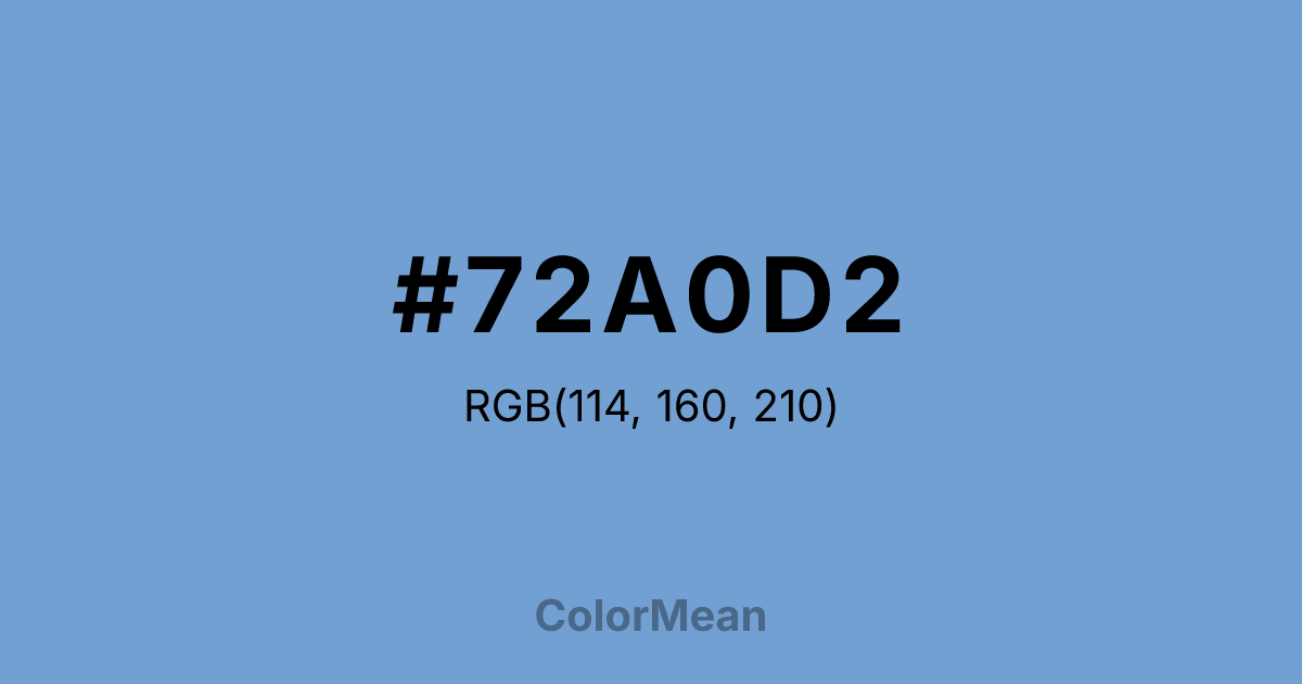 Color swatch image showing #72A0D2 with RGB(114,160,210) values