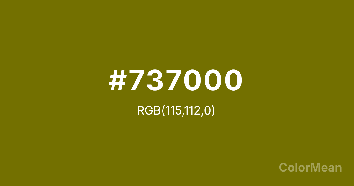 Color swatch image showing Bronze Yellow (#737000) with RGB(115,112,0) values