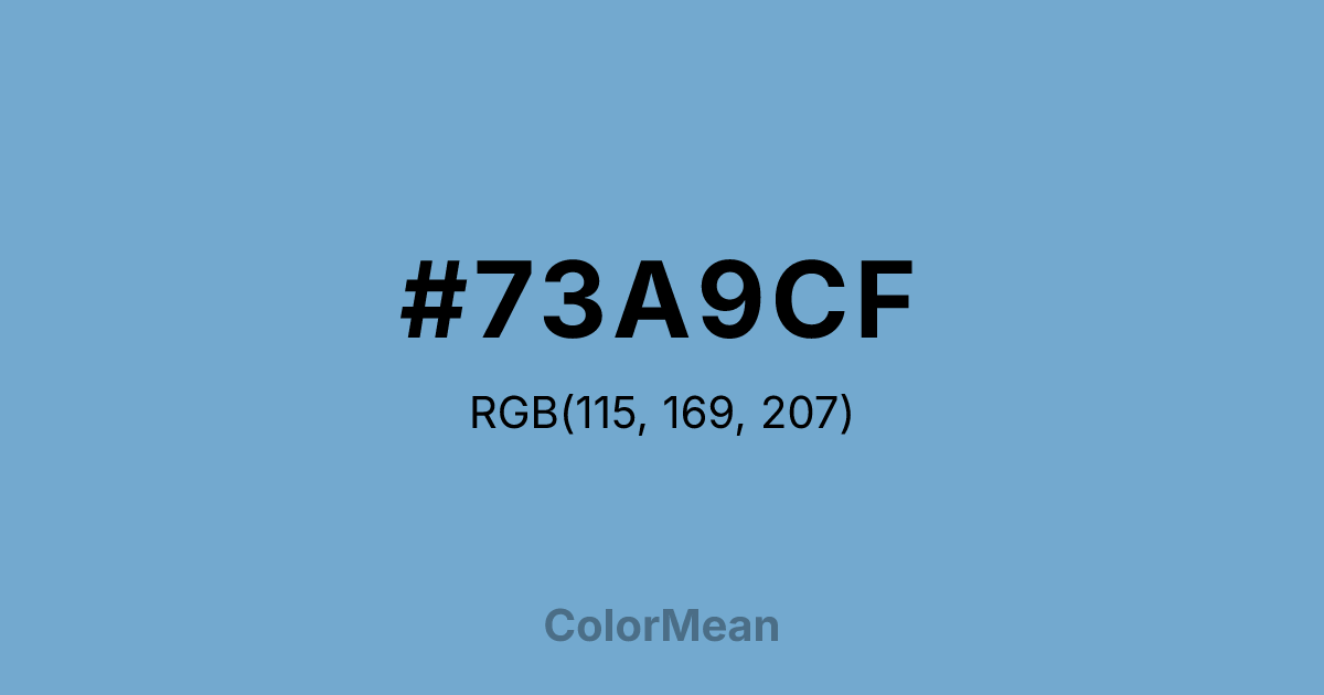 Color swatch image showing #73A9CF with RGB(115,169,207) values