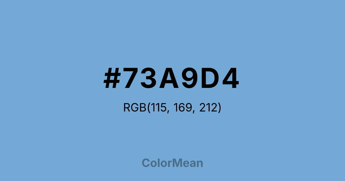 Color swatch image showing #73A9D4 with RGB(115,169,212) values