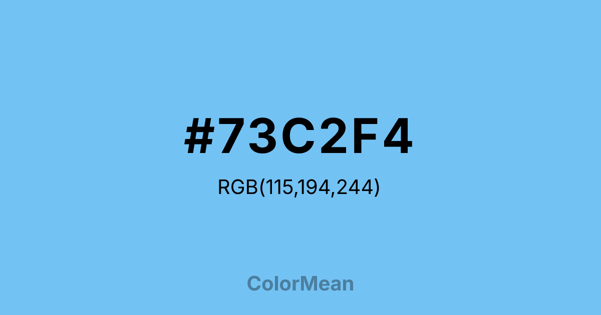 Color swatch image showing #73C2F4 with RGB(115,194,244) values