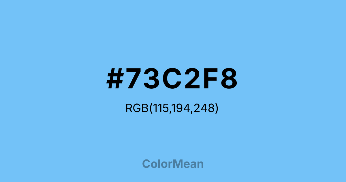 Color swatch image showing #73C2F8 with RGB(115,194,248) values
