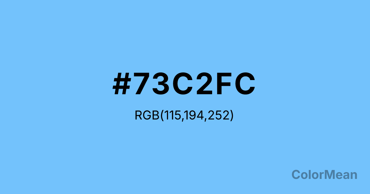 Color swatch image showing #73C2FC with RGB(115,194,252) values