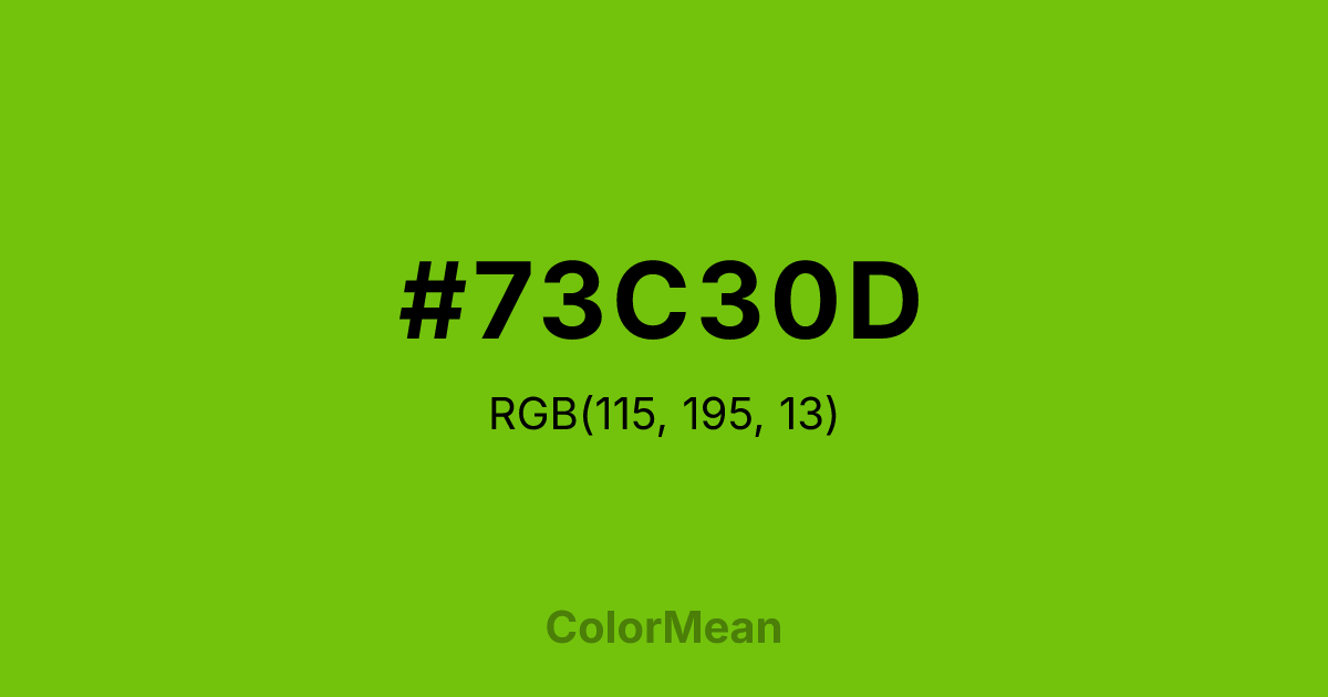 Color swatch image showing #73C30D with RGB(115,195,13) values