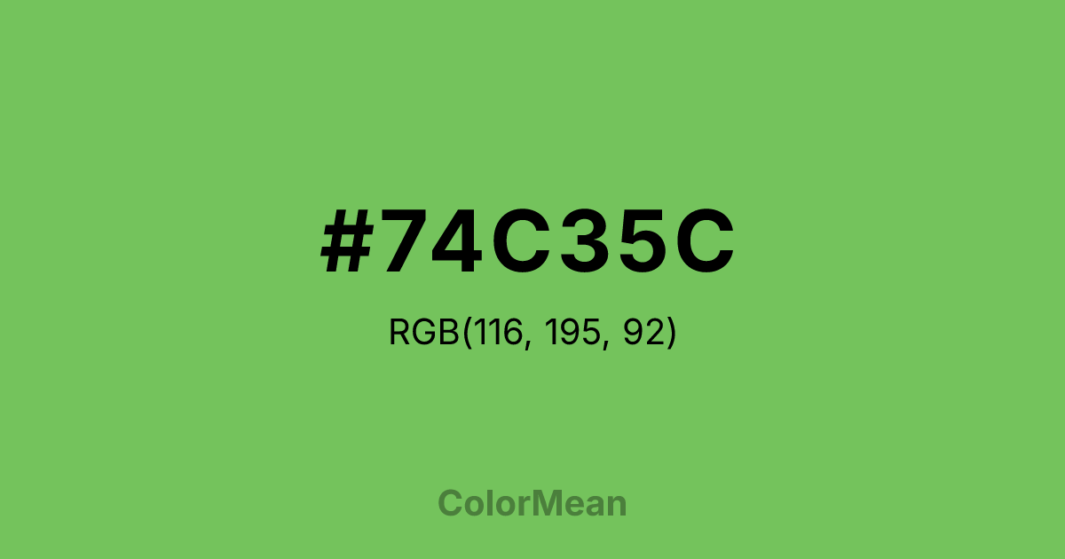 Color swatch image showing #74C35C with RGB(116,195,92) values