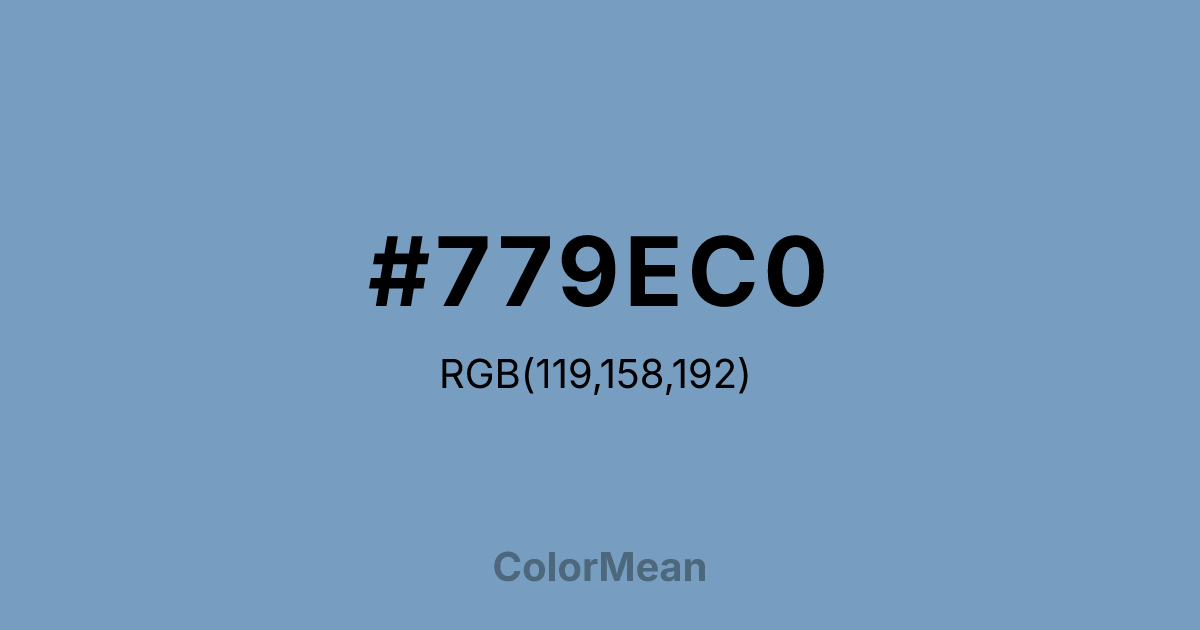 Color swatch image showing #779EC0 with RGB(119,158,192) values