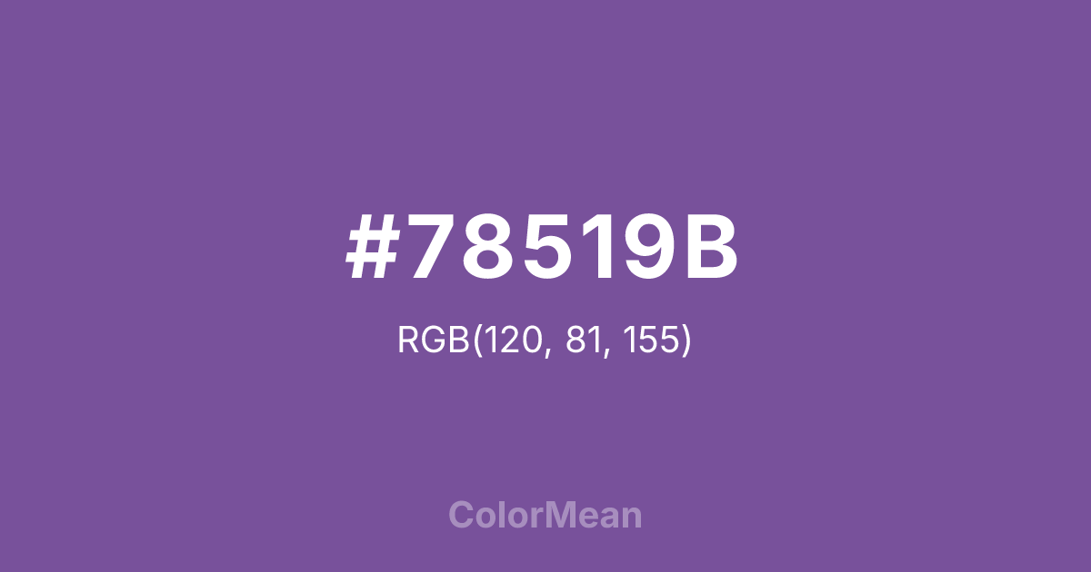 Color swatch image showing #78519B with RGB(120,81,155) values
