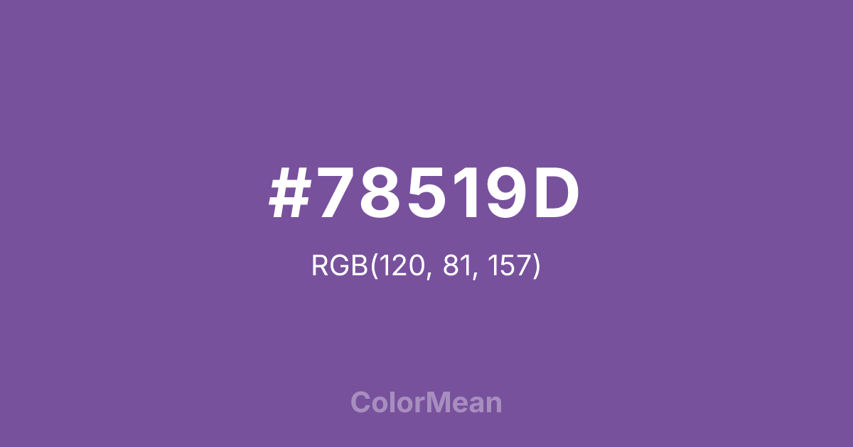 Color swatch image showing #78519D with RGB(120,81,157) values