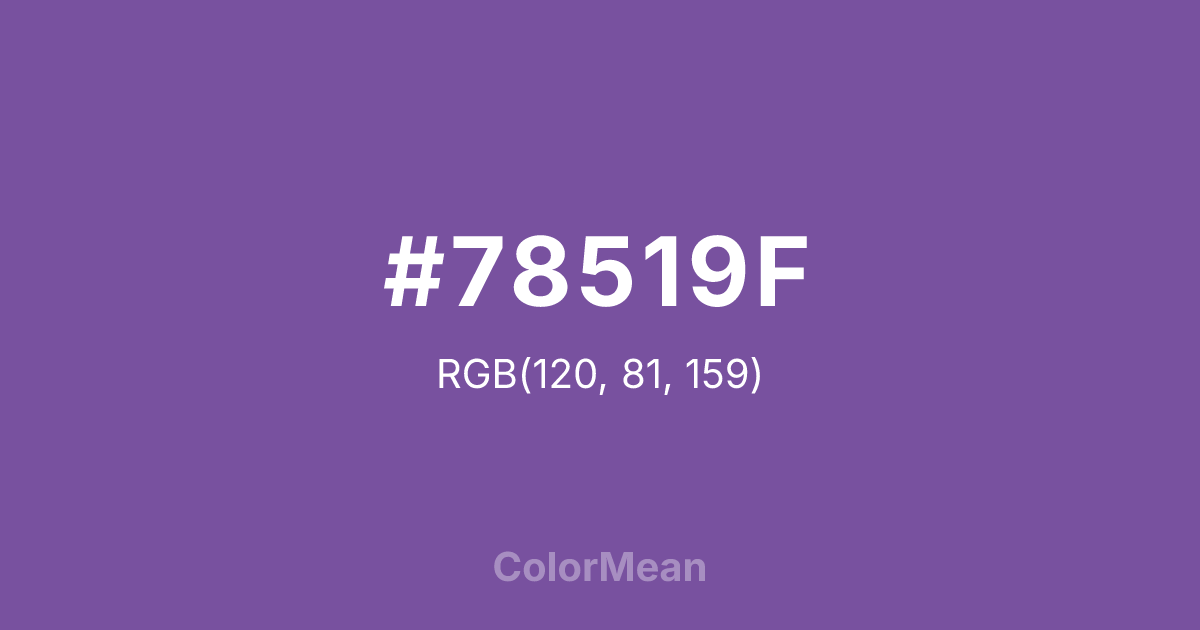 Color swatch image showing #78519F with RGB(120,81,159) values