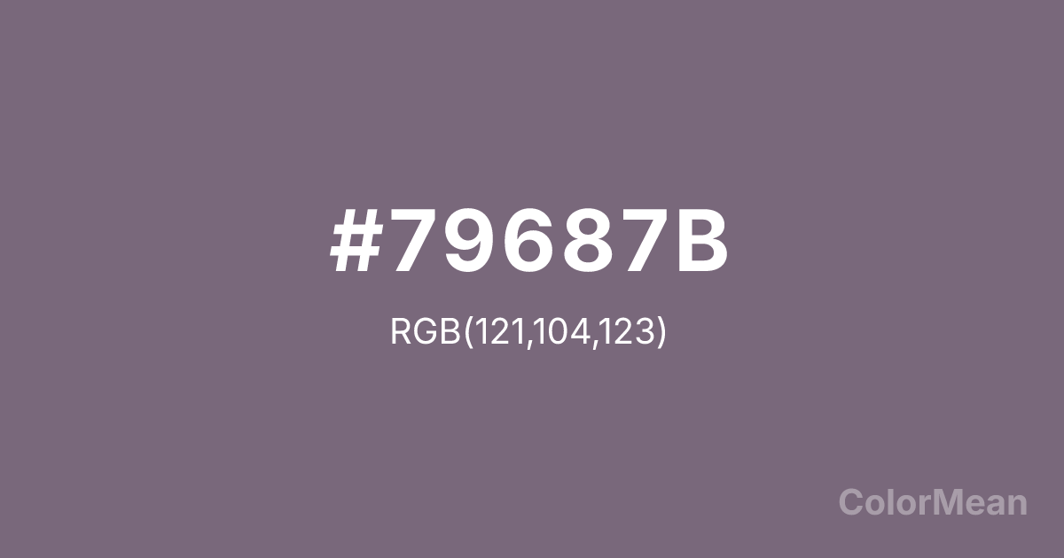 Color swatch image showing #79687B with RGB(121,104,123) values