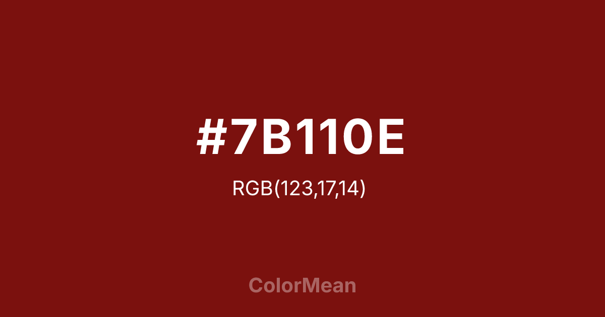 Color swatch image showing #7B110E with RGB(123,17,14) values