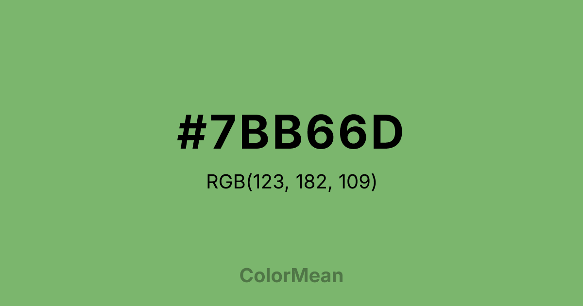 Color swatch image showing #7BB66D with RGB(123,182,109) values