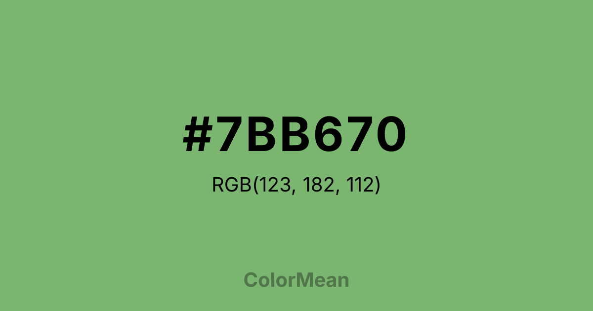 Color swatch image showing #7BB670 with RGB(123,182,112) values