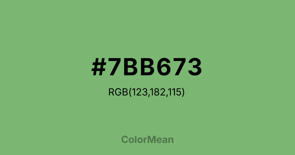 Color swatch image showing #7BB673 with RGB(123,182,115) values