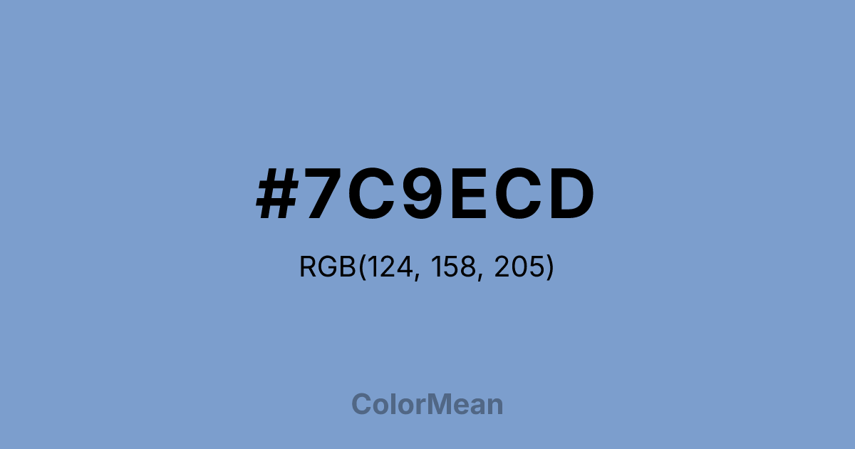 Color swatch image showing #7C9ECD with RGB(124,158,205) values