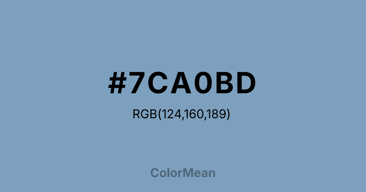 Color swatch image showing #7CA0BD with RGB(124,160,189) values