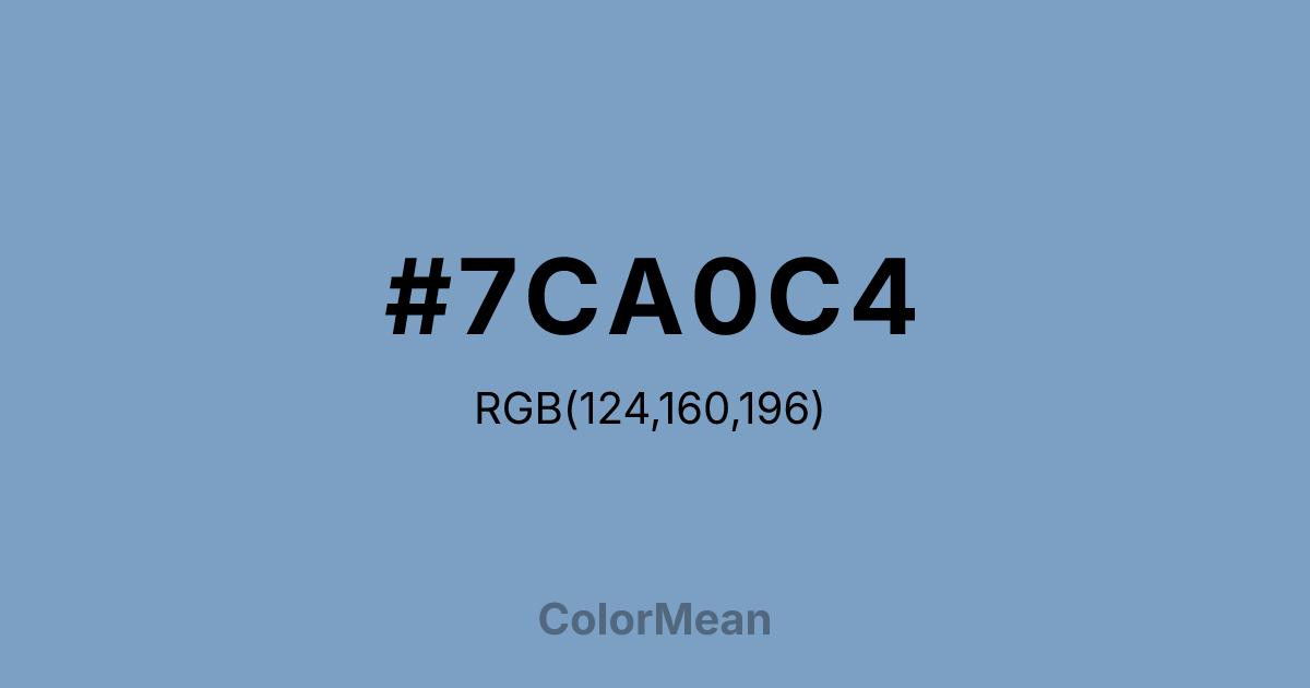 Color swatch image showing #7CA0C4 with RGB(124,160,196) values