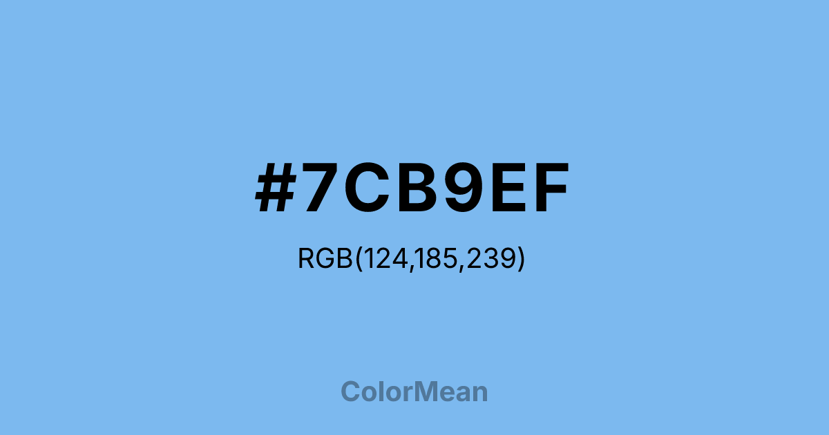 Color swatch image showing #7CB9EF with RGB(124,185,239) values