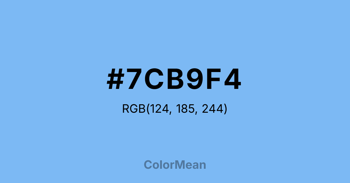 Color swatch image showing #7CB9F4 with RGB(124,185,244) values