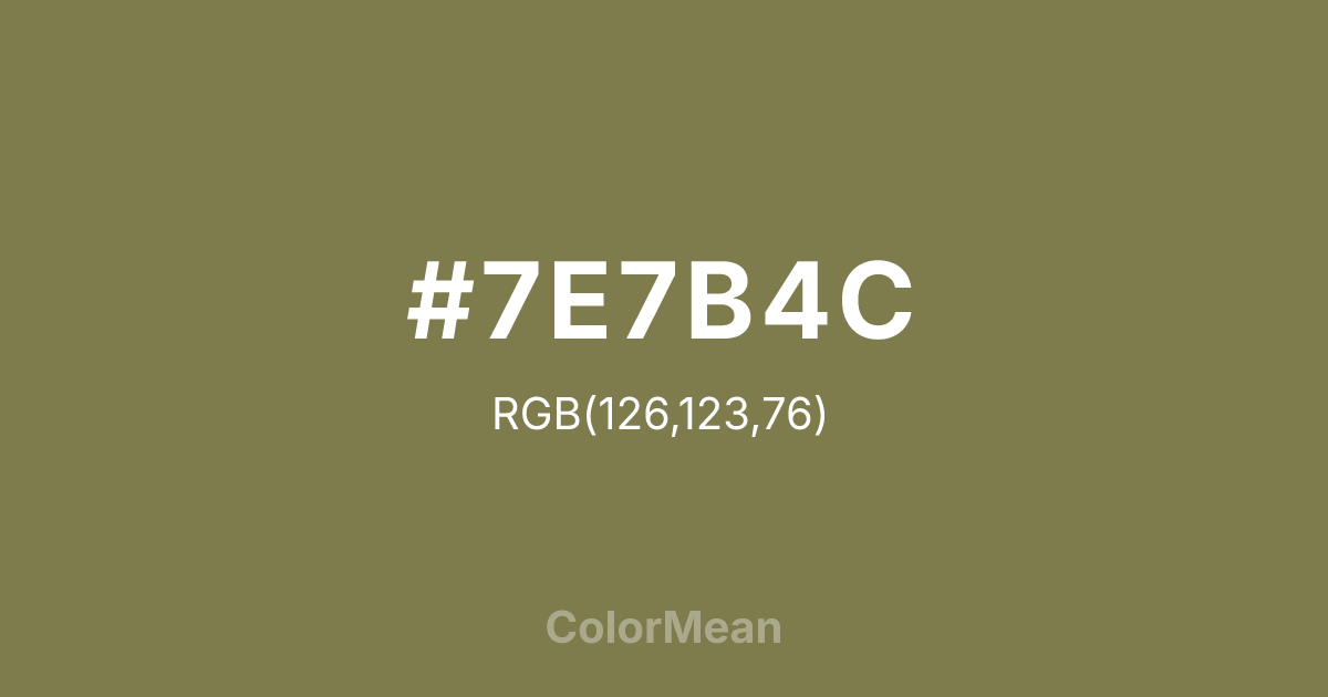 Color swatch image showing #7E7B4C with RGB(126,123,76) values