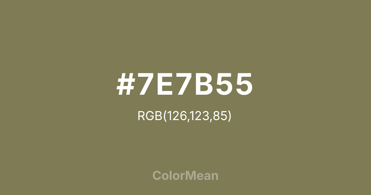 Color swatch image showing #7E7B55 with RGB(126,123,85) values