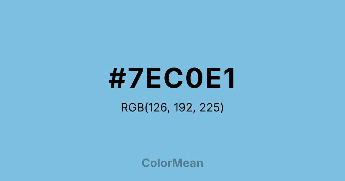 Color swatch image showing #7EC0E1 with RGB(126,192,225) values