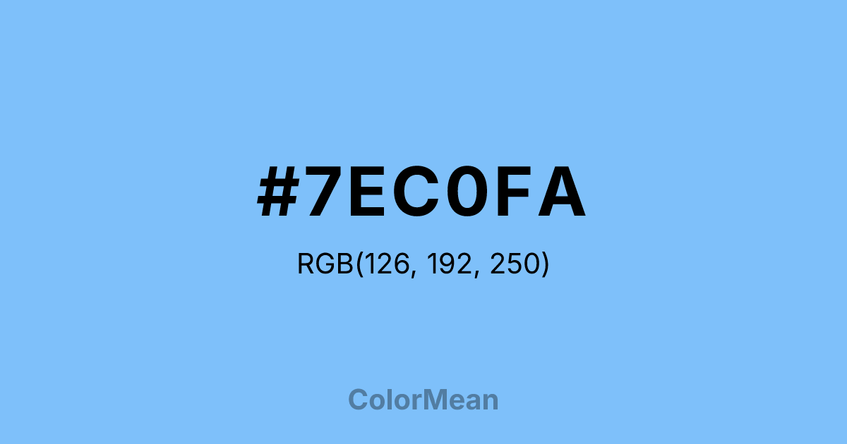 Color swatch image showing #7EC0FA with RGB(126,192,250) values