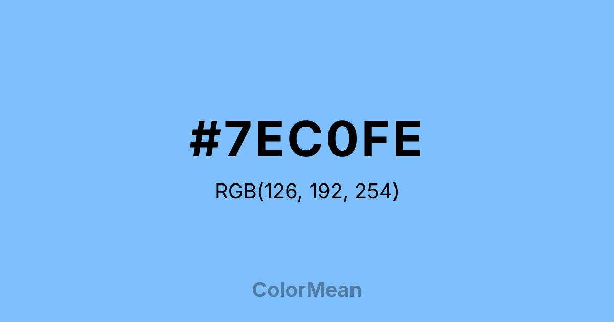 Color swatch image showing #7EC0FE with RGB(126,192,254) values