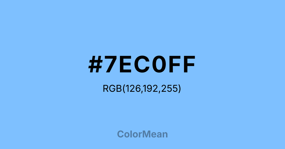 Color swatch image showing #7EC0FF with RGB(126,192,255) values
