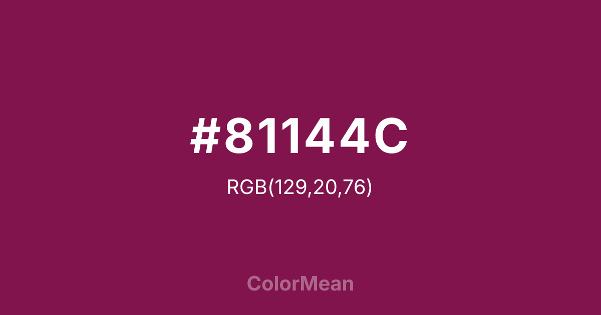 Color swatch image showing #81144C with RGB(129,20,76) values
